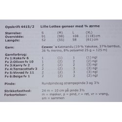 Lille Lottes genser m/ 3/4 �rmer i Katmandu - Cewec - Enkeltopskrift nr 4415