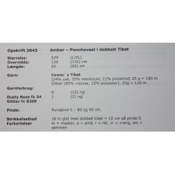 Amber Ponchovest i dobbelt Tibet - Cewec - Enkeltopskrift 3843