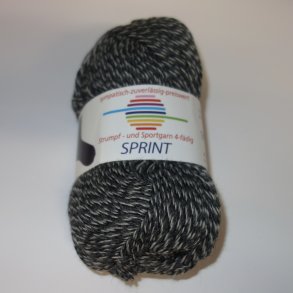 GB - Sprint Strmpegarn Fv. 405 Sort/Hvid Meleret  