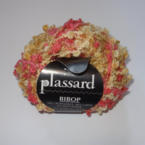 Plassard Bibop Effektgarn - Fv. 24 - Natur/Guld/Pink