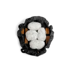 Muud - Dina Hndlavet ldertaske med snrelukning Fv. Sort