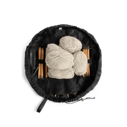 Muud - Dina Hndlavet ldertaske med snrelukning Fv. Sort