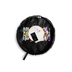 Muud - Dina Hndlavet ldertaske med snrelukning Fv. Sort