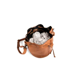 Muud - Donna hndlavet ldertaske med snrelukning Farve Whisky