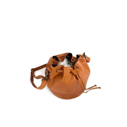 Muud - Donna hndlavet ldertaske med snrelukning Farve Whisky