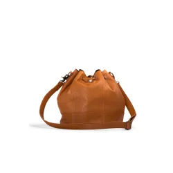 Muud - Donna hndlavet ldertaske med snrelukning Farve Whisky