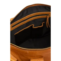 Muud - Drew - smuk weekend- og rejsetaske i lder Farve Whisky - SPAR 40%