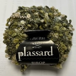 Plassard Bibop Effektgarn - Fv. 64 Grn/Hvid Multi