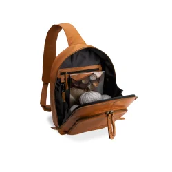 Muud . Gwen - Hndlavet Lder Crossover Taske Farve Whisky