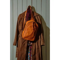 Muud . Gwen - Hndlavet Lder Crossover Taske Farve Whisky