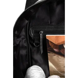 Muud . Gwen - Hndlavet Lder Crossover Taske Farve Sort