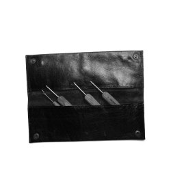 Muud - Hattie - Hndlavet fladt lder beskyttelse cover. Fv. Sort