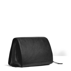 Muud - Hazel - Hndlavet Lder Clutch / Hkle Clutch Fv. Sort