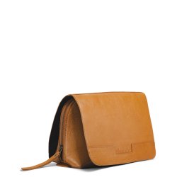 Muud - Hazel - Hndlavet Lder Clutch / Hkle Clutch Fv. Whisky