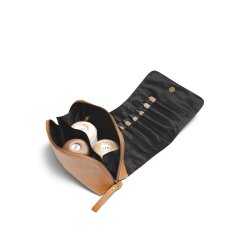 Muud - Hazel - Hndlavet Lder Clutch / Hkle Clutch Fv. Whisky