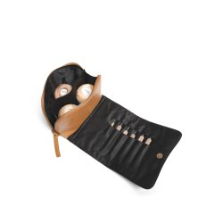 Muud - Hazel - Hndlavet Lder Clutch / Hkle Clutch Fv. Whisky