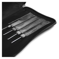 Muud - Heaven - Hndlavet hkletaske i lder. Fv. Sort