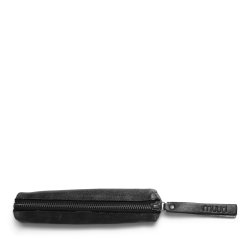 Muud - Hee - Hndlavet Lder Slim Penalhus. Farve Sort