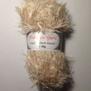 Fransen Pelsgarn fra G-B. Fv. 15 Beige/Creme Multi