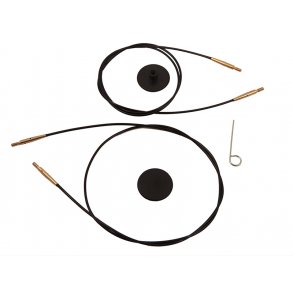 KnitPro - Udskiftelige Wirer til pinde. Sort/Guld