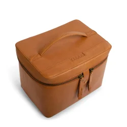 Muud - Lexi - Smuk Toilettaske i gte lder Farve Whisky