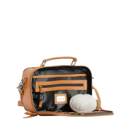 Muud - Lilly - Smuktaske i lder til strikkeudstyr Farve Whisky