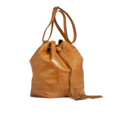 Muud - Marina - Hndlavet skuldertaske i lder Fv. Whisky