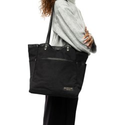 RE:Designed Project 21 - Skuldertaske i Sort kanvas og lder 