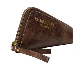 RE:Designed Project 29 - Hklenle Etui i Lder Fv. Woodsmoke/Guld