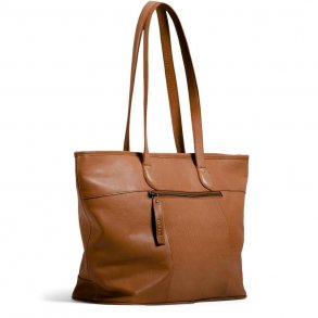 Muud - Sara - Hndlavet Ldertaske Fv. Whiskey