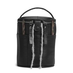 Muud - Saturn - Ldertaske til dit strikkeudstyr mm. Farve Sort