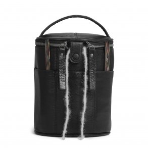 Muud - Saturn - Ldertaske til dit strikkeudstyr mm. Farve Sort