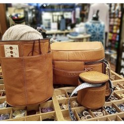 Muud - Shadow - Hndlavet Sakse/Strikke Taske. Farve Whisky