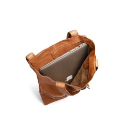 Muud - Show Medium - Hndlavet Lder Shopper. Farve Whisky