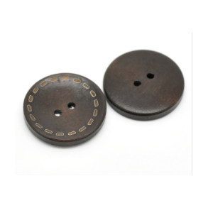 Rund tr�knap i h�rdtr� m/m�nster 30 mm. (no157)