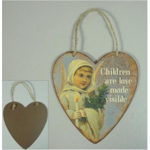 Metal Skilt Hjerteformet 