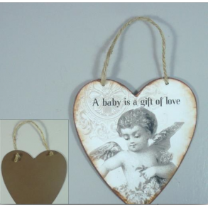 Metal Skilt Hjerteformet 