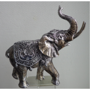 ELEFANT. 24 X 25 CM. SILVER