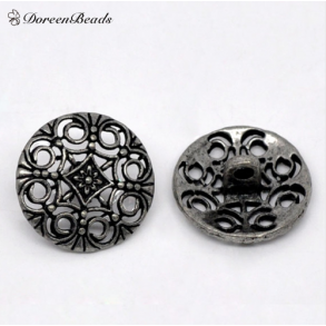 DoreenBeads Metal knap i slv look  (no.165)