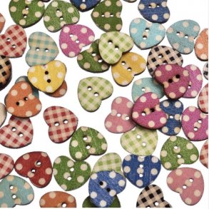 Trknapper i hjerteform 10 stk ass.  (no.171)