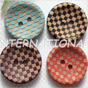 Trknap med farvet mnster. 20mm.  (no.167)