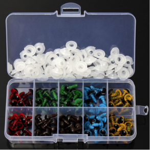 Sikkerhedsjne 100 stk 8mm ass farver. i box   