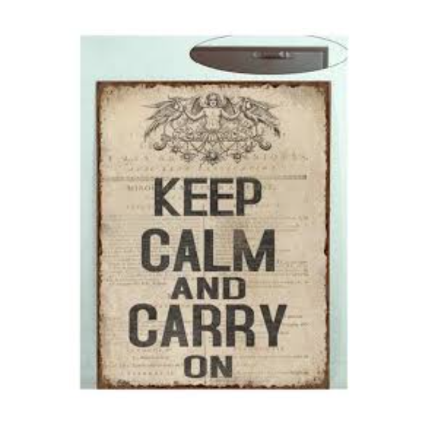 Metalskilt - Keep calm and carry on.  (Nr 194)