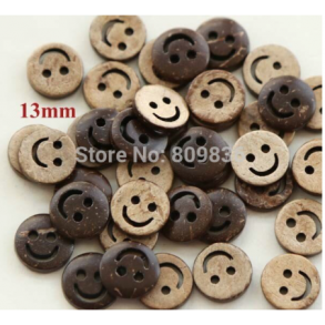 Knap i Kokosnd m/ansigt  (no232)