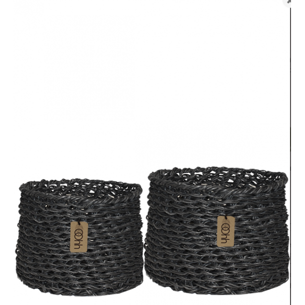 Set of 2 Woven Paper Baskets Fv. Black