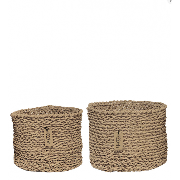 Set of 2 Woven Paper Baskets Fv. Naturel