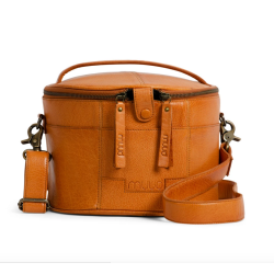 Muud - Enturn - Hndlavet Strikke Ldertaske Farve Whisky