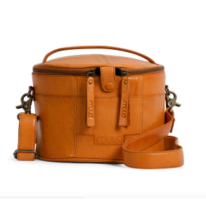 Muud - Enturn - Hndlavet Strikke Ldertaske Farve Whisky