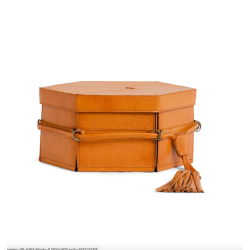 Muud - Evita - Hndlavet Lder Opbevaringsboks Med Lg Farve Whisky