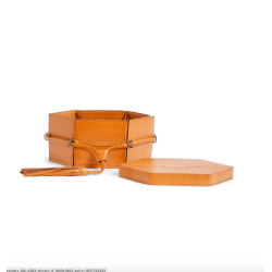 Muud - Evita - Hndlavet Lder Opbevaringsboks Med Lg Farve Whisky